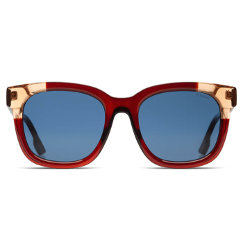 Komono SienKomono Sunglasses Sienna burgundy coral,  blau getönte Gläser, Frontansicht